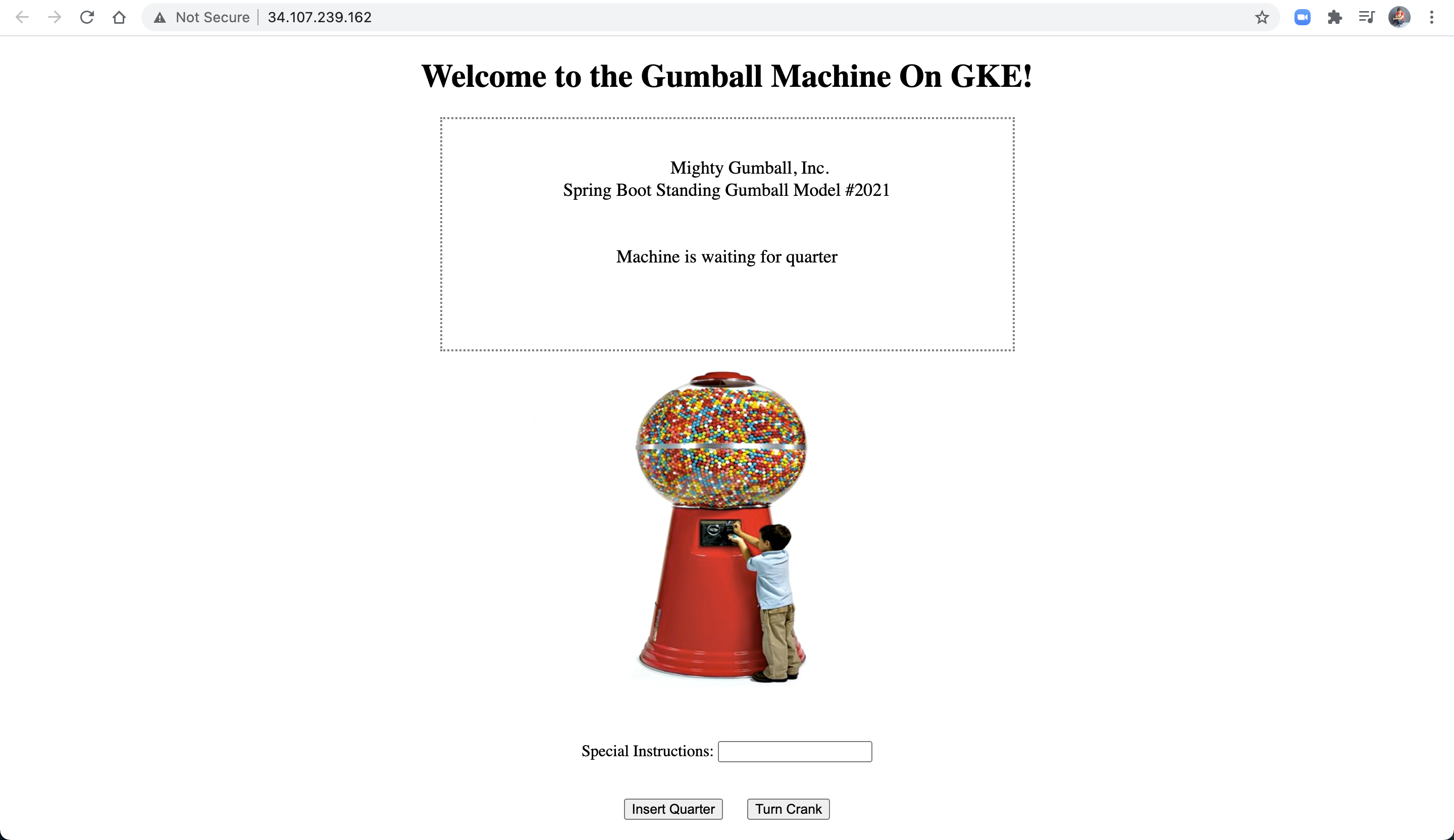 Gumball Machine on GKE